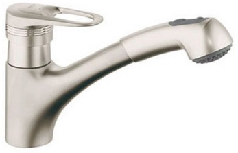 Grohe Europlus II 33 939 AV0 Satin Nickel Pull-Out Kitchen Faucet |  AffordableFaucets