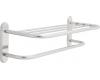 Delta 43224 Chrome 24" Brass Towel Shelf with Brass Step Style Beveled Flanges And One Bar