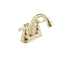 Delta B2596LF-PB Foundations Windemere Brilliance Polished Brass Two Handle Centerset Lavatory Faucet