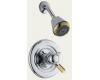 Delta Innovations T17230-CB Chrome & Polished Brass Monitor Scald-Guard Shower Trim with Volume Control