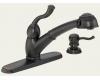 Delta Saxony 473-RBSD-DST Venetian Bronze Diamond Seal Technology Pull-Out Kitchen Faucet with Soap Dispenser