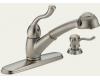 Delta 473-SSSD-DST Saxony Stainless Diamond Seal Technology Pull-Out Kitchen Faucet with Soap Dispenser