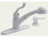Delta Saxony 473-WHSD-DST White Diamond Seal Technology Pull-Out Kitchen Faucet with Soap Dispenser