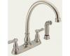 Delta 2457-SS Orleans Brilliance Stainless Two Handle Kitchen Faucet