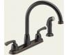 Delta 21916-OB Classic Oil Rubbed Bronze Two Handle Kitchen Faucet with Spray