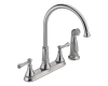 Delta 2497LF-AR Cassidy Arctic Stainless Two Handle Kitchen Faucet With Spray