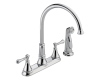 Delta 2497LF Cassidy Chrome Two Handle Kitchen Faucet With Spray
