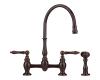 Franke FF6070A Manor House Polished Nickel Two Handle Bridge Faucet with Sidespray