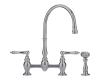 Franke FF6080A Manor House Satin Nickel Two Handle Bridge Faucet with Sidespray