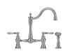 Franke FF7080A Manor House Satin Nickel Two Handle Bridge Faucet with Sidespray
