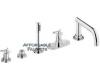 Grohe Atrio 21 059 BE0+21 072 BE0 Sterling Thermostatic Roman Tub Filler with Handheld Shower & Spoke Handle