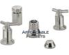 Grohe Atrio 24 016 AV0+18 026 AV0 Satin Nickel Wideset Bidet Faucet with Spoke Handles