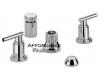 Grohe Atrio 24 016 BE0+18 027 BE0 Sterling Wideset Bidet Faucet with Lever Handles