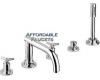 Grohe Atrio 25 049 BE0+18 033 BE0 Sterling Roman Tub Filler with Handheld Shower & Spoke Handles
