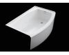 Kohler Expanse K-1100-RA-0 White Curved Integral Apron Bath Tub with Right-Hand Drain