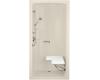 Kohler Freewill K-12100-P-47 Almond Barrier-Free Transfer Shower Module with Polished Stainless Steel Grab Bars and Right Seat, 45" X 37-1/