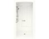Kohler Freewill K-12107-P-0 White Barrier-Free Shower Module with Soap Ledge On Left, Polished Stainless Steel Grab Bars, 45" X 37-1/4" X 8