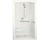 Kohler Freewill K-12111-C-0 White Barrier-Free Shower Module with Brushed Stainless Steel Grab Bars and Left Seat, 52" X 38-1/2" X 84"