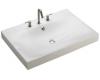 Kohler Strela K-2953-1-47 Almond One-Piece Surface and Integrated Lavatory with Overflow