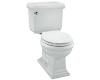Kohler Memoirs K-3986-0 White Comfort Height Two Piece Round Front 1.28 Gpf Toilet with Classic Design