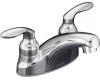 Kohler Coralais K-15631-4-CP Polished Chrome Centerset Lavatory Faucet with 2.0 Gpm Vandal-Resistant Aerator and Lever Handles