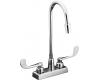 Kohler Triton K-7305-5A-CP Polished Chrome Centerset Lavatory Faucet with Wristblade Lever Handles, Less Drain and Lift Rod