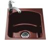 Kohler Napa K-5848L-1-R1 Roussillon Red Tile-In Entertainment Sink with Single-Hole Faucet Drilling at Left