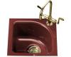 Kohler Sorbet K-5902-1-R1 Roussillon Red Tile-In Entertainment Sink with Single-Hole Faucet Drilling