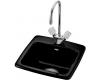 Kohler Gimlet K-6015-1-7 Black Black Self-Rimming Entertainment Sink with Single-Hole Faucet Drilling