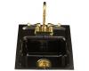 Kohler Aperitif K-6540-2-KA Black n Tan Tile-In Entertainment Sink with Two-Hole Faucet Drilling for 4" Center Faucets