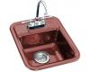 Kohler Aperitif K-6560-2-R1 Roussillon Red Self-Rimming Entertainment Sink with Two-Hole Faucet Drilling for 4" Center Faucets