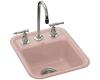 Kohler Aperitif K-6560-3-45 Wild Rose Self-Rimming Entertainment Sink with Three-Hole Faucet Drilling for 8" Center Faucets