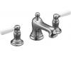 Kohler Bancroft K-10577-4P-CP Polished Chrome 8-16" Widespread Bath Faucet with White Ceramic Lever Handles