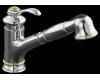 Kohler Fairfax K-12177-CB Polished Chrome/Polished Brass Pull-Out Kitchen Faucet
