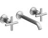 Kohler Purist K-T14417-3-G Brushed Chrome Wall Mount Vessel Faucet with Cross Handles