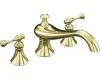 Kohler Revival K-T16119-4A-AF French Gold Roman Tub Faucet Trim with Traditional Lever Handles