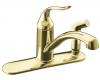 Kohler Coralais K-15073-P-PB Vibrant Polished Brass Decorator Kitchen Sink Faucet with Sidespray and Lever Handle