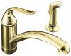 Kohler Coralais K-15076-P-PB Vibrant Polished Brass Decorator Kitchen Sink Faucet with Sidespray and Lever Handle
