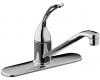 Kohler Coralais K-15171-FL-0 White Single-Control Kitchen Sink Faucet with 10" Spout and Loop Handle