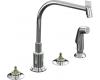 Kohler Triton K-7779-K-CP Polished Chrome Kitchen Sink Faucet with Multi-Swivel Swing Spout and Sidespray, Requires Handles