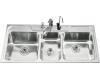 Kohler Ballad K-3248-1 Triple-Basin Self-Rimming Kitchen Sink with Single-Hole Faucet Punching