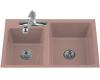 Kohler Clarity K-5814-3-45 Wild Rose Tile-In Kitchen Sink with Three-Hole Faucet Drilling