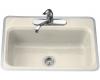 Kohler Bakersfield K-5834-3-47 Almond Tile-In/Metal Frame Kitchen Sink with Three-Hole Faucet Drilling