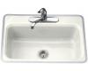 Kohler Bakersfield K-5834-4-0 White Tile-In/Metal Frame Kitchen Sink with Four-Hole Faucet Drilling