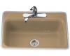 Kohler Bakersfield K-5834-4-33 Mexican Sand Tile-In/Metal Frame Kitchen Sink with Four-Hole Faucet Drilling