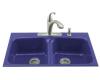 Kohler Brookfield K-5898-4-30 Iron Cobalt Tile-In Kitchen Sink with Four-Hole Faucet Drilling