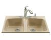 Kohler Brookfield K-5898-4-33 Mexican Sand Tile-In Kitchen Sink with Four-Hole Faucet Drilling