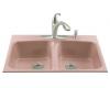 Kohler Brookfield K-5898-4-45 Wild Rose Tile-In Kitchen Sink with Four-Hole Faucet Drilling