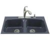 Kohler Brookfield K-5898-4-52 Navy Tile-In Kitchen Sink with Four-Hole Faucet Drilling