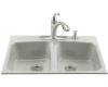 Kohler Brookfield K-5898-4-95 Ice Grey Tile-In Kitchen Sink with Four-Hole Faucet Drilling